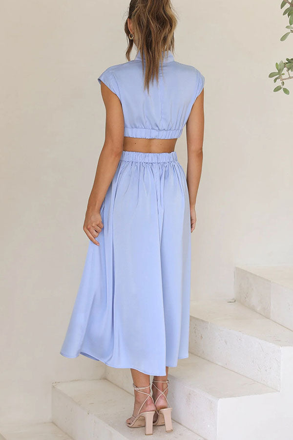 Sara | Vestido a media pierna con estilo fluido