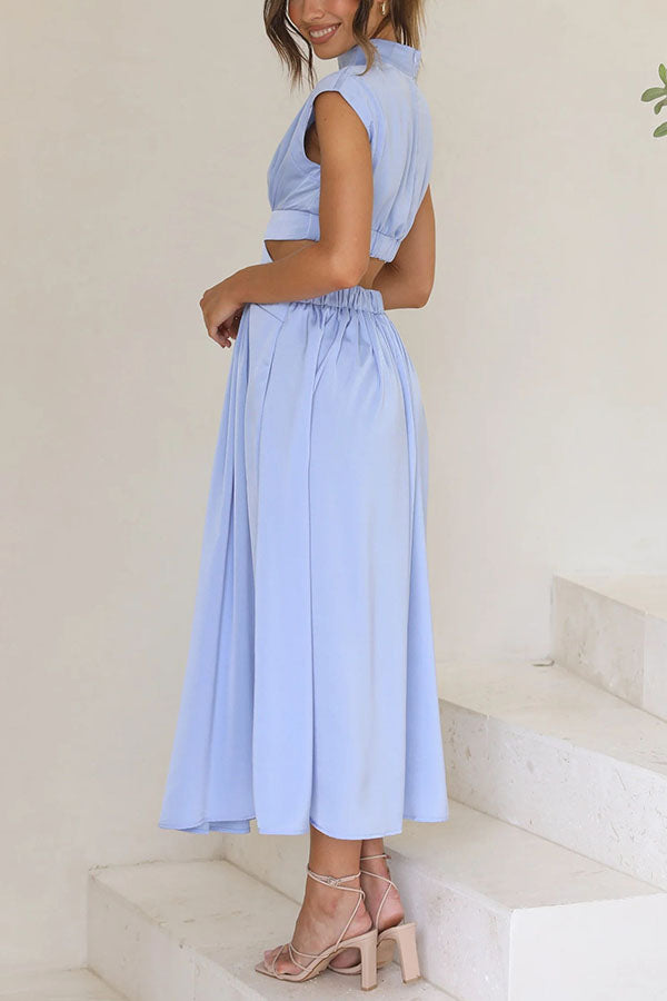 Sara | Vestido a media pierna con estilo fluido